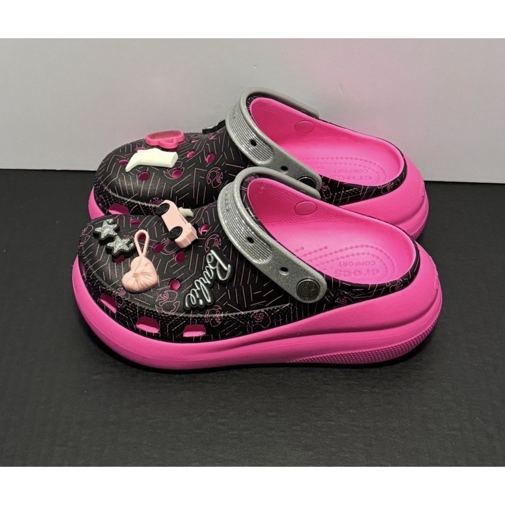 Crocs X Barbie Crush Platform Clog Limited Edition Black Pink, Women 7 / Men 5 - Picture 3 of 11